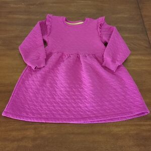 Mini bode Aggie Flower Jacquard long sleeve sweater Dress pink/purple SZ 6Y-7Y